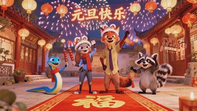 疯狂动物城喜庆元旦