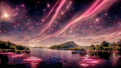 ai创作 紫红星空