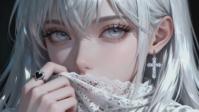 清纯绝美银发女孩