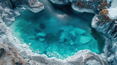 纯净治愈南极冰冻小海湾