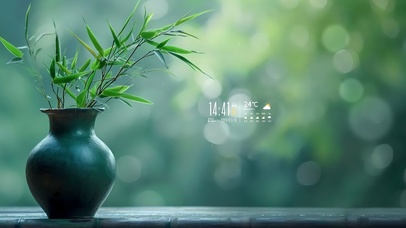 小清新护眼竹叶