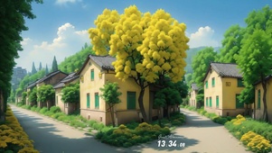 村落的黄花树