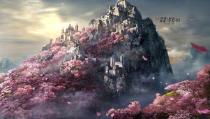 4k 唯美山顶樱花城