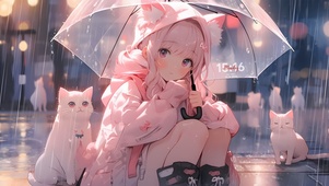 雨夜少女与猫	