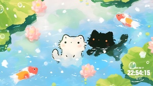 小猫池塘