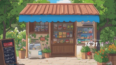 护眼蓝天白云树木