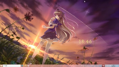 夕阳下的女孩主题壁纸