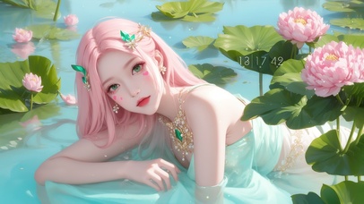 马卡龙色出水芙蓉女生