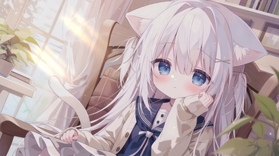 萌系可爱猫耳女孩