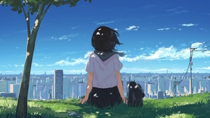 夏天树下的女孩