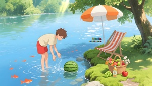 夏日河流玩耍