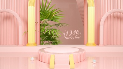 简约粉色植物桌面