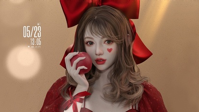 4K红蝴蝶结美女