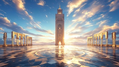 异域风情纪念碑广场