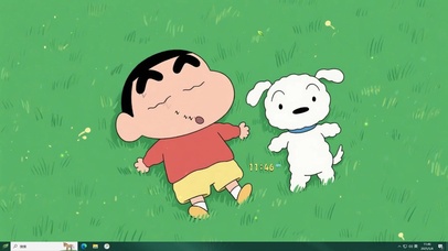 可爱草地酣睡小新主题