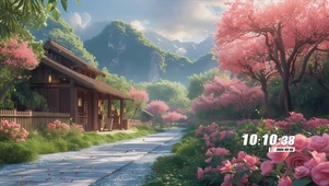 护眼花草树木花园景色