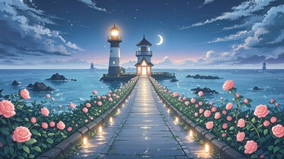 通往海上灯塔的小路