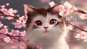 4k可爱樱花猫咪