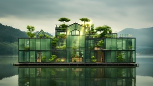 4K 静谧绿植玻璃房	