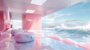 粉色系海景房
