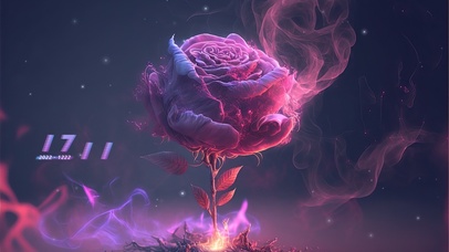 绝美烟雾紫玫瑰