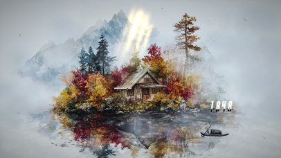 海边小屋AI插画