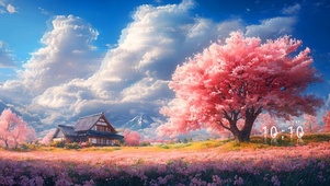 唯美户外樱花树