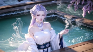 4K古风沐浴少女