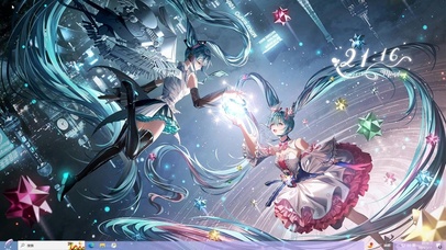 4k 初音未来 长发 空中