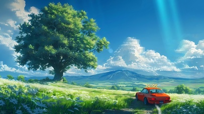 护眼绿色 田野时光