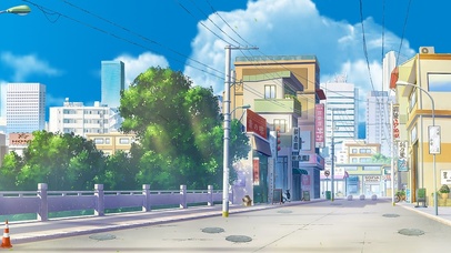 4K唯美治愈动漫城市街道