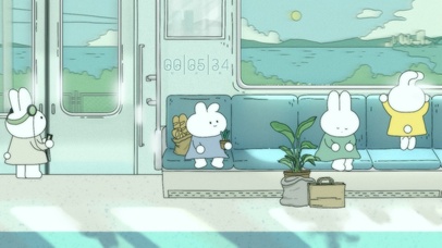 6K地铁萌兔兔护眼壁纸