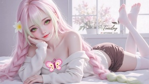 可爱长辫子女孩