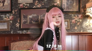 高清粉红发cos美少女