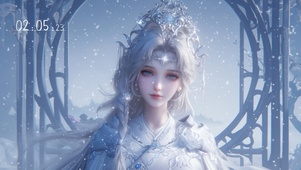 寒眸映雪禅