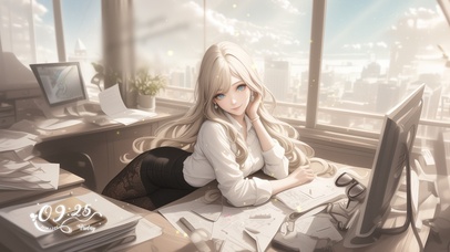 她的身姿柔美，曲线优雅