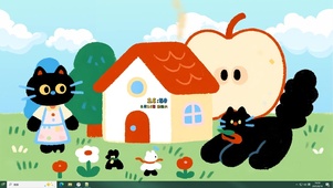 清新治愈插画黑猫