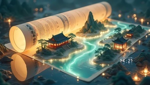 卷轴中国风建筑