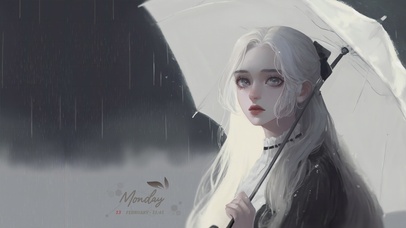 伞下迷茫的少女