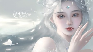 4K梦幻白发女孩