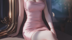 粉色连衣裙女孩