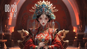 赤金流韵仕女