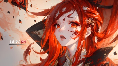 唯美羽化红发美女