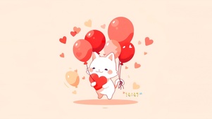 可爱气球猫咪