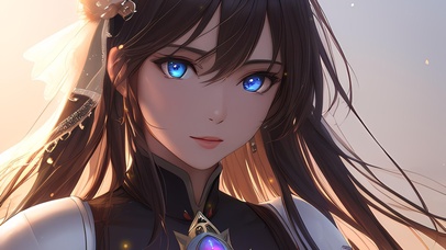 英姿飒爽的动漫少女