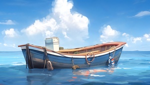 治愈 海上渔船