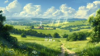 绿色护眼田园小屋