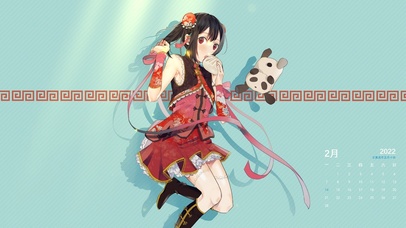 可爱旗袍熊猫娘（含真实时间）