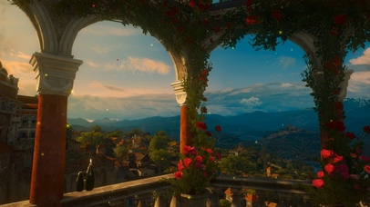 幽静山谷夕阳风景