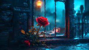 雨中玫瑰